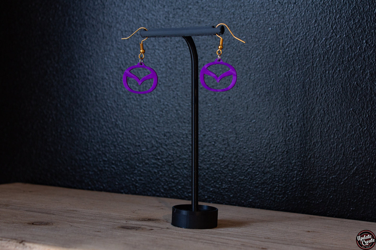 Mazda badge dangle earrings automotive accessories Mx5 Miata car gift