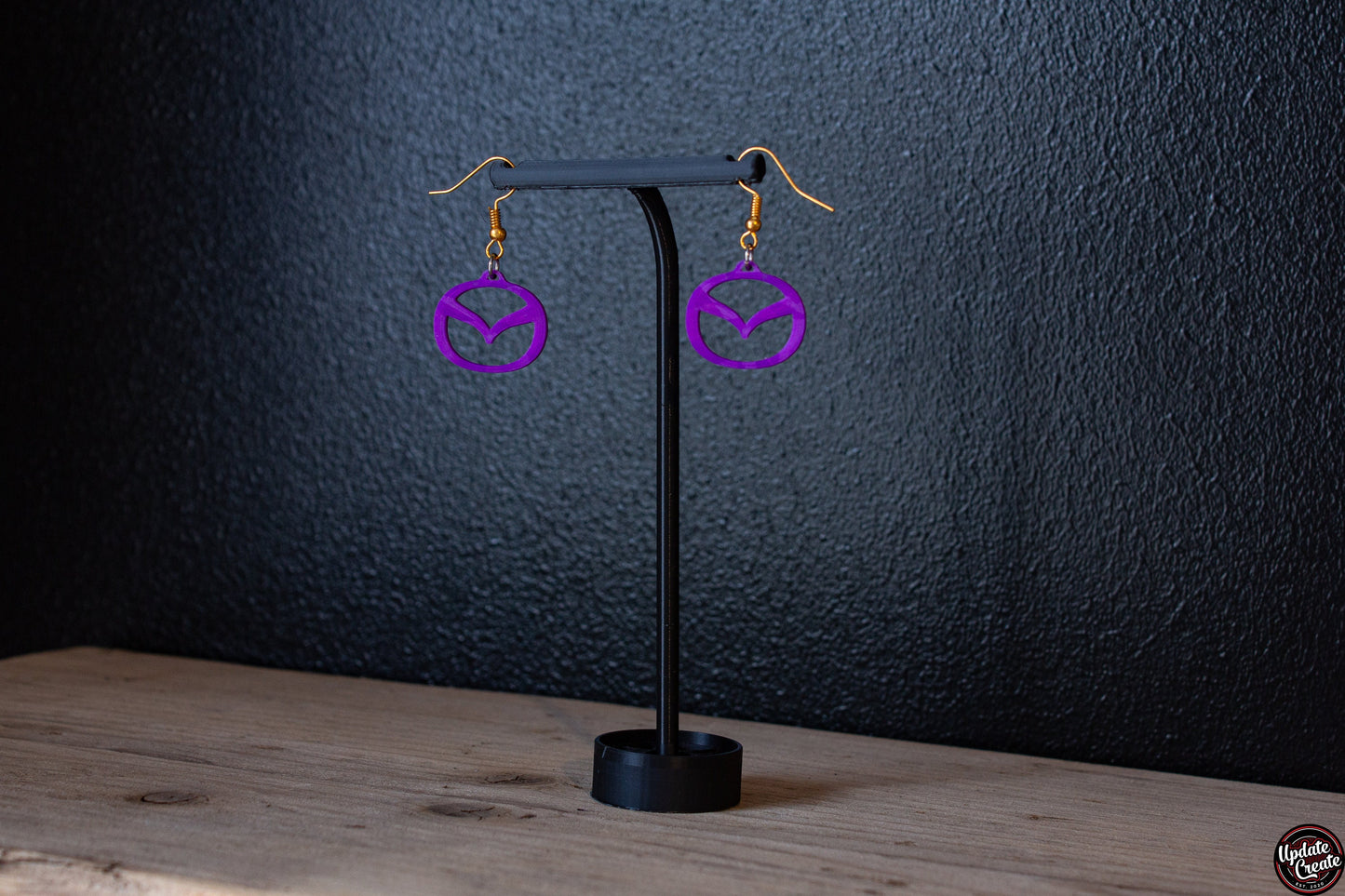 Mazda badge dangle earrings automotive accessories Mx5 Miata car gift