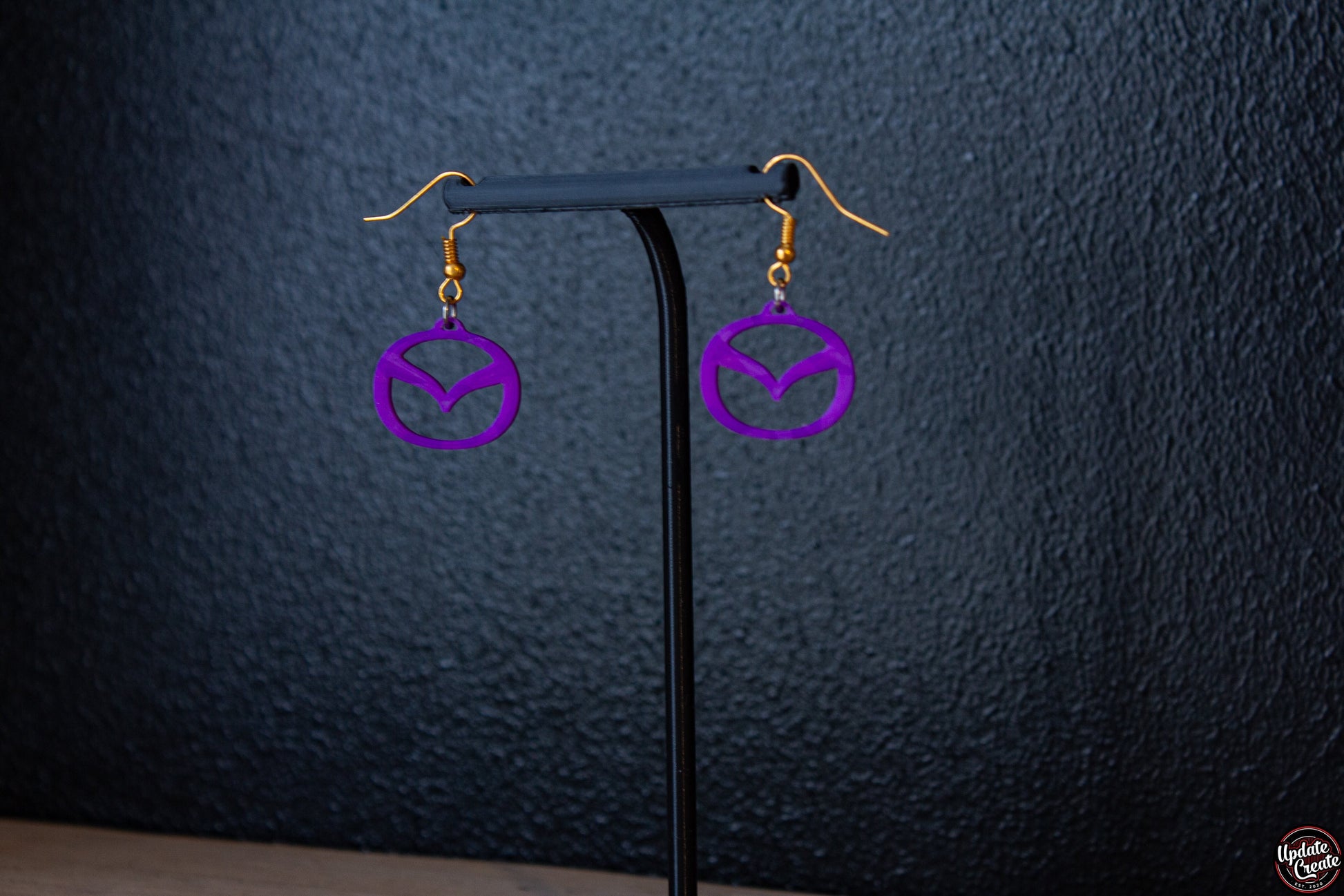 Mazda badge dangle earrings automotive accessories Mx5 Miata car gift