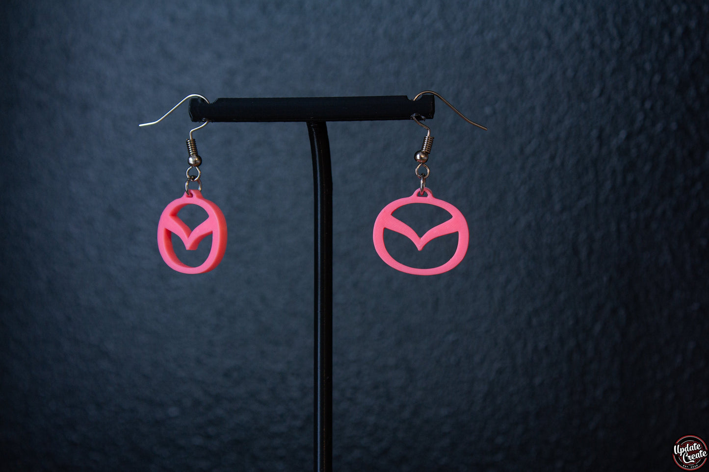 Mazda badge dangle earrings automotive accessories Mx5 Miata car gift