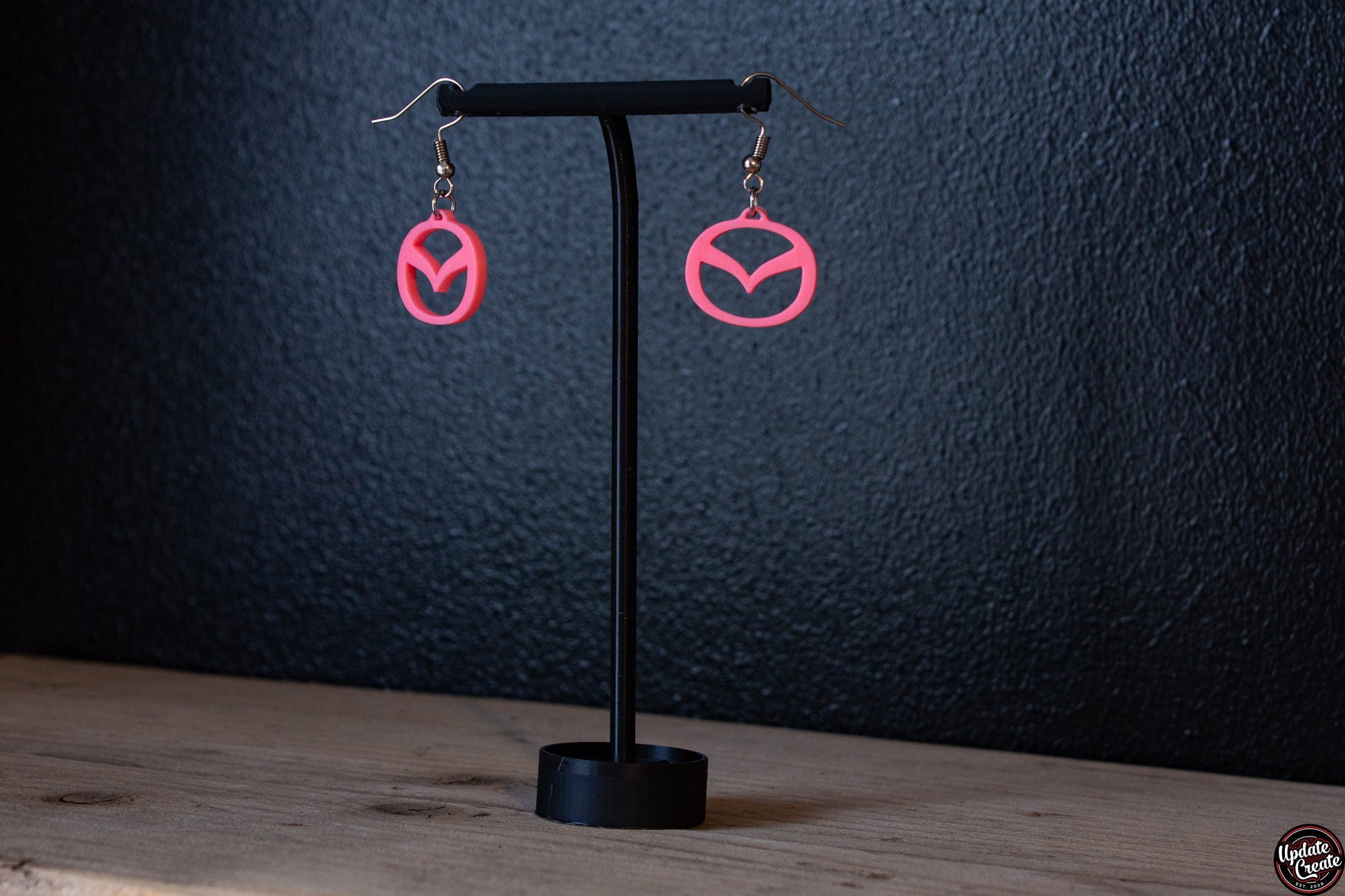 Mazda badge dangle earrings automotive accessories Mx5 Miata car gift