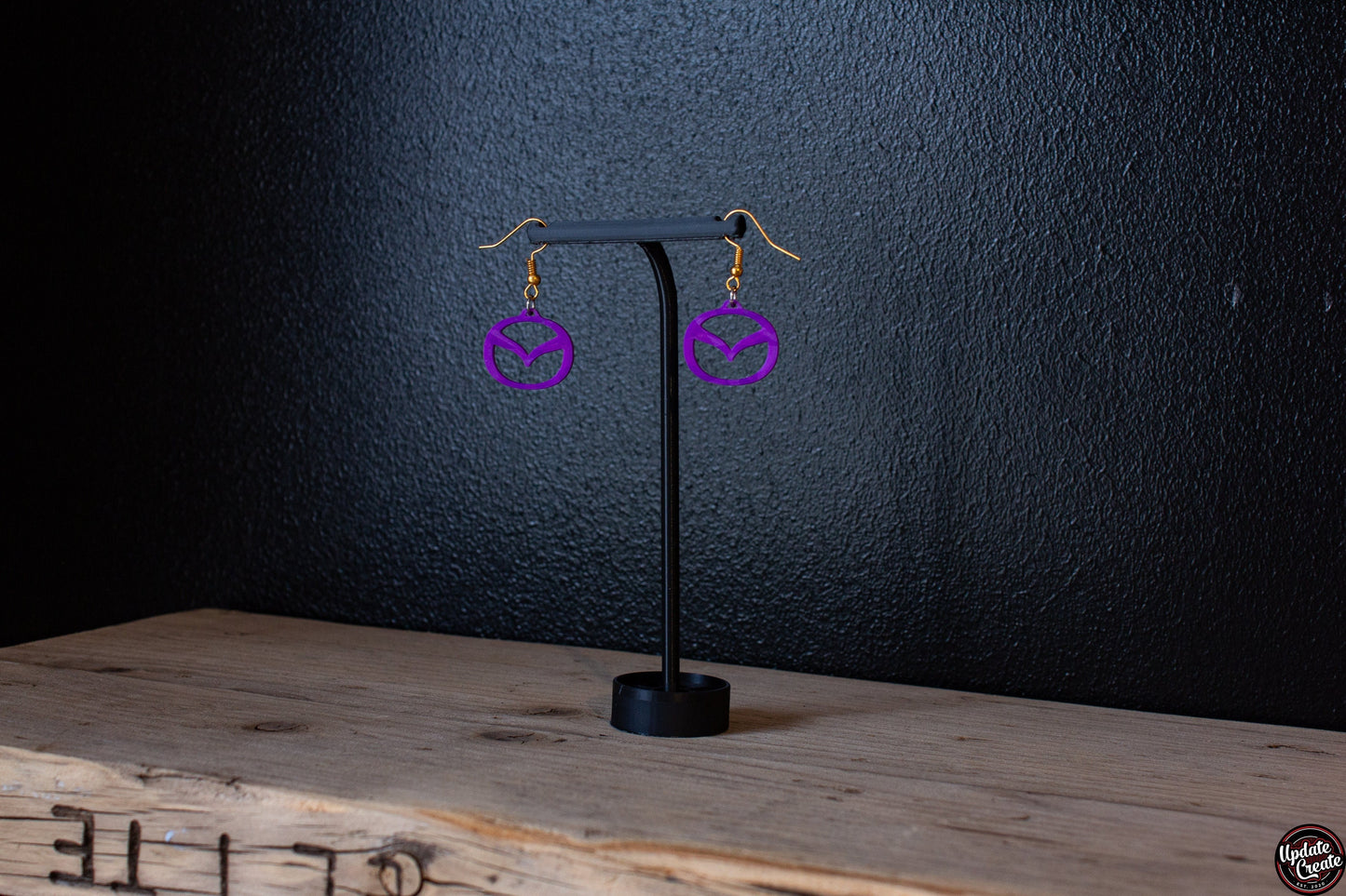 Mazda badge dangle earrings automotive accessories Mx5 Miata car gift