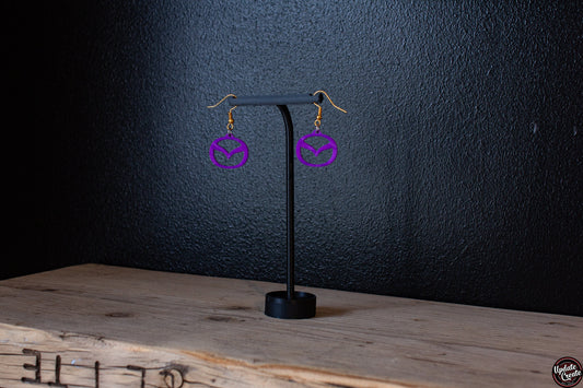 Mazda badge dangle earrings automotive accessories Mx5 Miata car gift